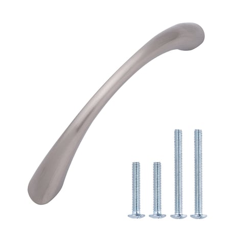 South Main Hardware 2.5 in. (63 mm) Satin Nickel Modern Full-Curve Bow Cabinet Drawer Pull (10PK) SH8000-SN-10